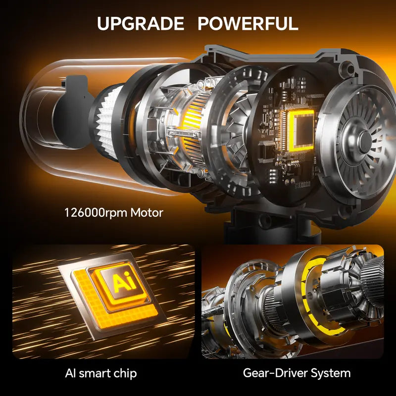 20KPa Wireless Car Vacuum | 4-in-1 Portable | Type-C Fast Charging