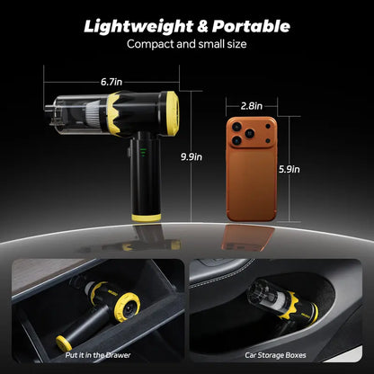 20KPa Wireless Car Vacuum | 4-in-1 Portable | Type-C Fast Charging